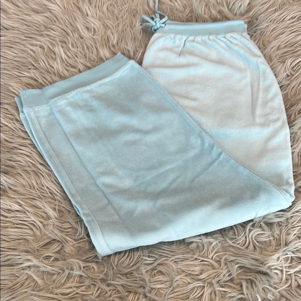 Blue Heathered Pajama Set with Scoop Neckline - Picture 5 of 7